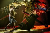 Keir Ogilvy (Boy), Millie Hikasa (Lettie) and the cast of The Ocean at the End of the Lane. c. Brinkhoff-Moegenburg.JPG 
